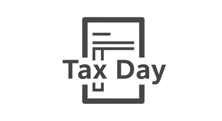Obraz premium A minimalist vector graphic illustration of a tax day icon with a document and text