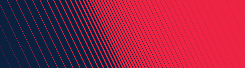 Fototapeta na wymiar Halftone gradient texture from thick to thin diagonal line, Fade oblique stripe gradation minimalistic ornament, Red - Navy slanted pattern backdrop, abstract geometric brutalism striped background