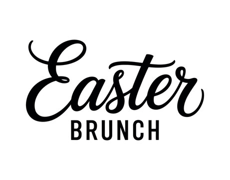 Elegant black script typography announces an Easter brunch celebration.