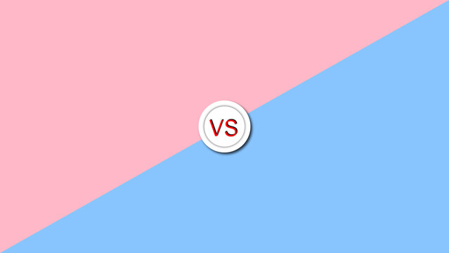 Versus VS background with pink and blue split screen comparison