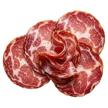Thinly Sliced Cured Meat Coppa, Capicola, or Coppa di Parma