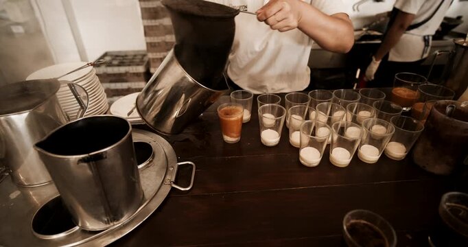 Breakfast food morning served with coffee scrambled eggs and cereals hotel buffet restaurant