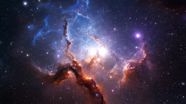 Dramatic nebula formation in vastness of deep space backdrop