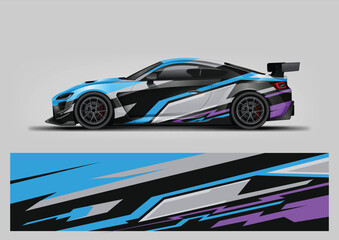 Obraz premium Professional Car Wrap Vector, Racing Livery Design, Abstract Stripe Background, Sport Vehicle Vinyl Graphics
