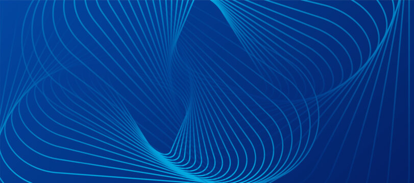 Modern abstract blue background with glowing geometric lines. blue rounded triangle shape design. Suit for business, brochure, website, corporate, poster