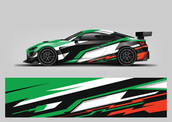 Obraz premium Professional Car Wrap Vector, Racing Livery Design, Abstract Stripe Background, Sport Vehicle Vinyl Graphics