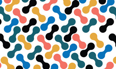 Obraz premium Abstract Organic Geometric Seamless Pattern Background with Repeating Fluid Shapes