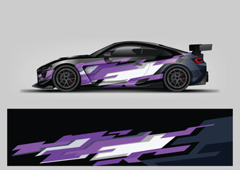 Vehicle Wrap Design Vector, Racing Livery, Abstract Stripe Graphics, Sport Background, Car Wrap Template © Lancar