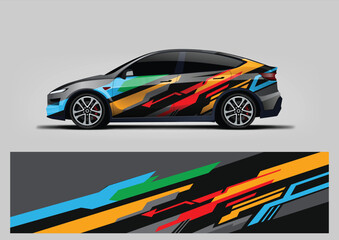 Racing Livery Vector, Car Wrap Design, Abstract Stripe Background, Motorsport Graphics, Vinyl Wrap Template © Lancar