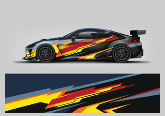 Racing Livery Vector, Car Wrap Design, Abstract Stripe Background, Motorsport Graphics, Vinyl Wrap Template © Lancar