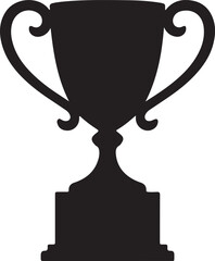 Trophy Cup Silhouette Isolated on Transparent Background Award Winner Vector Icon © Abu