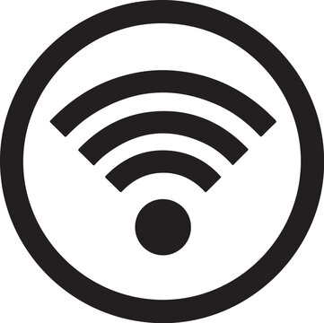 WiFi symbol, wireless internet icon, network connection sign, black vector logo