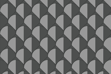 Geometric art deco seamless pattern, monochrome grey scale texture with fan shapes, elegant architectural vector background for luxury branding © Protima