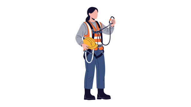 Safety First: A diligent construction worker stands prepared in safety gear, exemplifying a commitment to workplace safety.