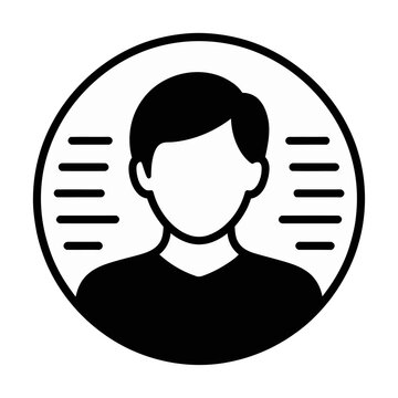 Vector icon featuring a generic silhouette of a person within a circular frame