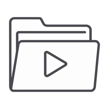 Vector icon of a folder with a play button inside