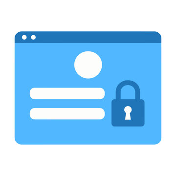 Blue vector of a secure website interface with a lock icon