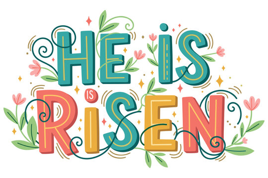 Christian Easter Easter typography, inspirational religious lettering