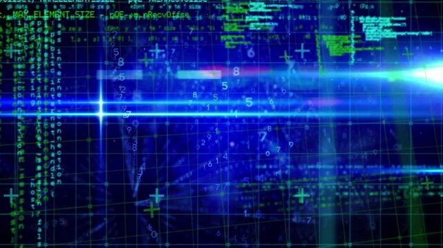 Animation of green data processing and binary coding