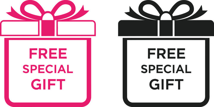 Free gift icons with red and black color schemes