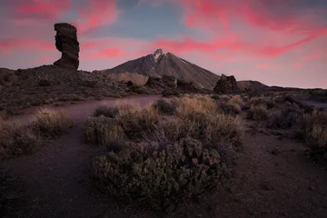 Pico del Teide, the highest mountain of Spain. Beautiful sunrise by the volcano. Epic volcanic rocks, cliffs, lava, forest. Premium landscape from pure national park, Tenerife, Canary Islands  © Simon Vasut