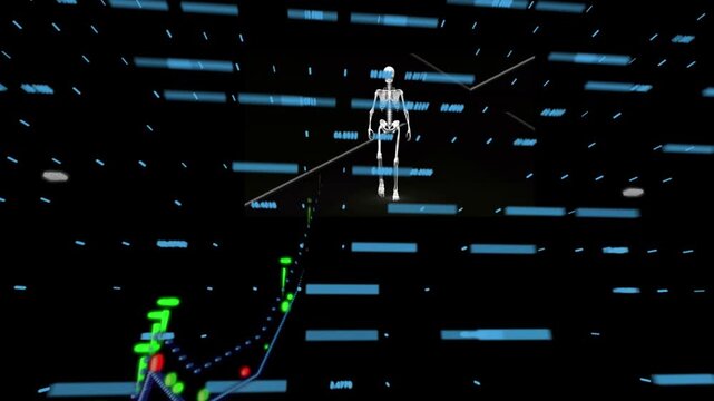 Animation of science data processing over black background