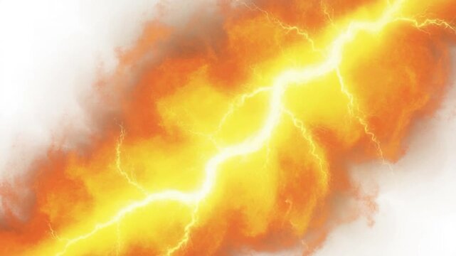 Energetic Lightning Strike Bursting Through Smoke Dynamic Electrical Discharge Extreme Weather Phenomenon Cinematic Motion