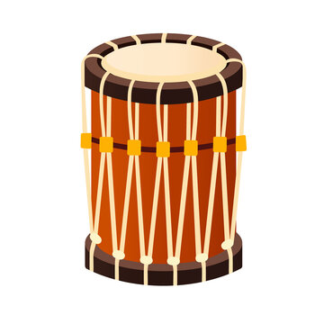 Traditional south indian chenda drum isolated on transparent background, culture and festival design element