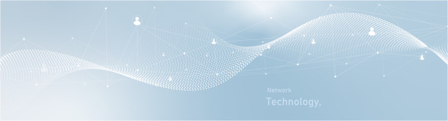 Digital technology and big data analysis background. White background with plexus lines abstract blue background with lines © nijom