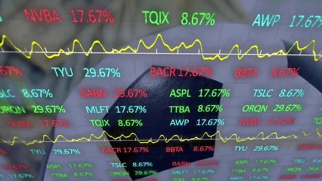 Animation of data processing over football