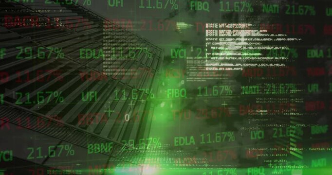 Animation of data processing over cityscape