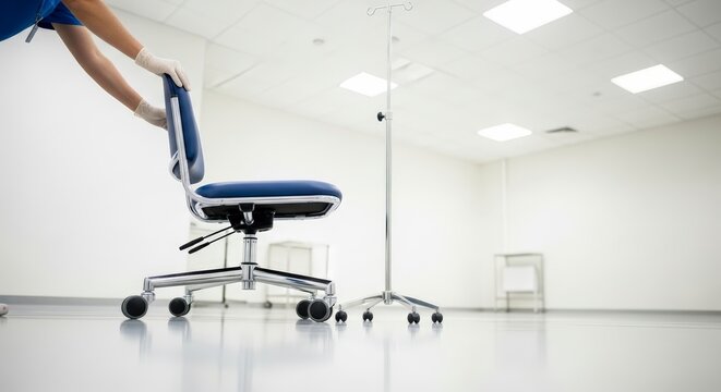 Person kicking office chair in frustration.