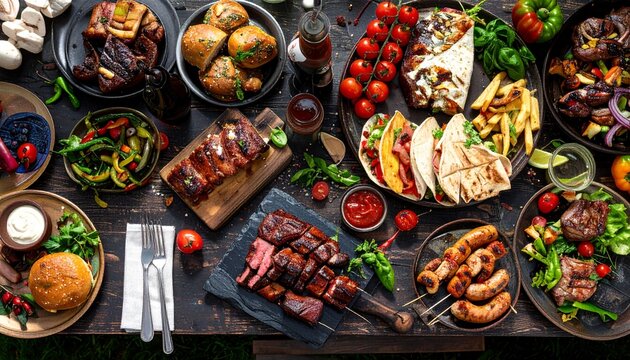 barbecue food table