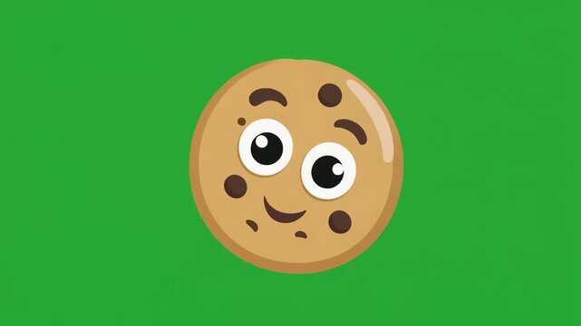 Googly Eyes of Animated Chocolate Chip Cookie Smiling.
