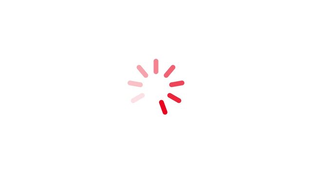 fading wheel animation - Animated spinning load icon with alpha layer transparent background. L fading circle icon animation on white background.