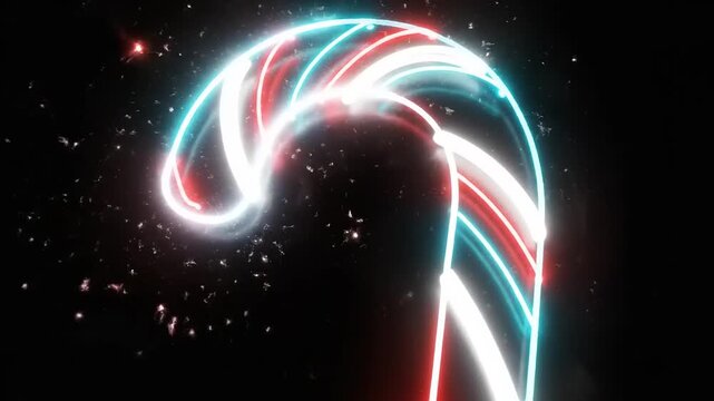 Glowing Candy Cane Light Trails Animation.