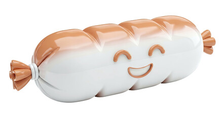 Fototapeta premium Cute Sausage Character with Happy Face