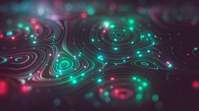 Abstract Swirls Digital Background
Abstract swirls and twirling nodes in digital glowing technology background with flowing particle lines snaking and depth of field blur