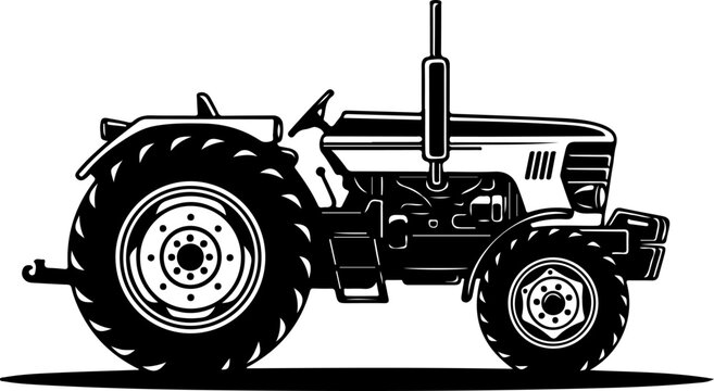 Detailed silhouette of a modern tracktor vehicle
