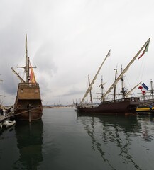 reproductions of old sailing ships during demostration in la spezia © manola72