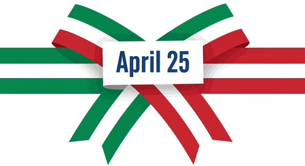 Obraz premium Italian Tricolor Ribbon Bow with 