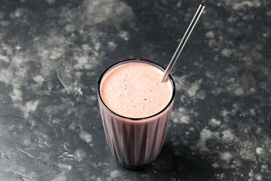 Organic Healthy Blueberry Kefir Smoothie in a Glass
