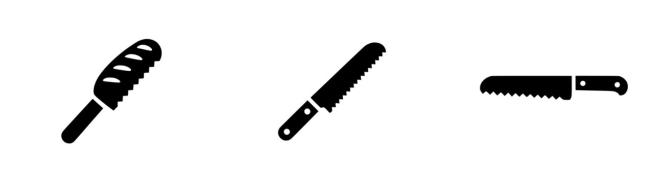 Elegant Silhouette of a Serrated Bread Knife - A Classic Kitchen Tool