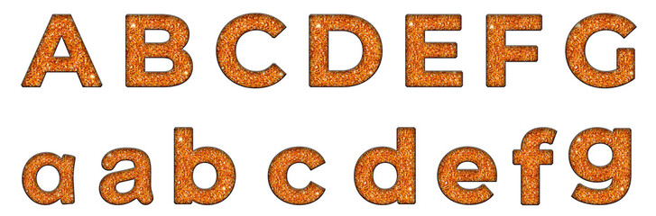 Seamless Red Gold Glitter Texture a, b, c, d, e, f, g word designAlphabet letter text typography font .png © skopurbo
