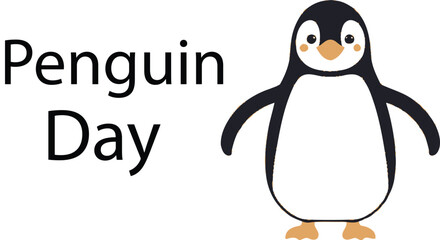 Obraz premium Penguin Day vector illustration with cheerful cartoon penguin character symbolizing wildlife awareness conservation and celebration