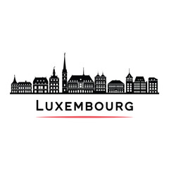 Obraz premium Luxembourg city skyline illustration with prominent architectural features