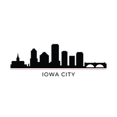 Fototapeta premium Silhouette of iowa city skyline with the city name below it