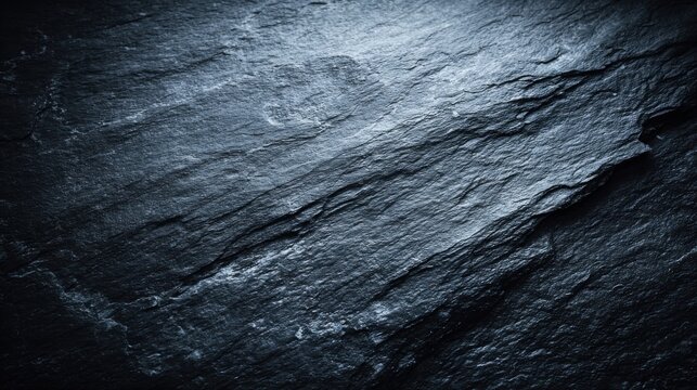 Detailed Close-up of Dark Natural Unblemished Granite Texture Surface