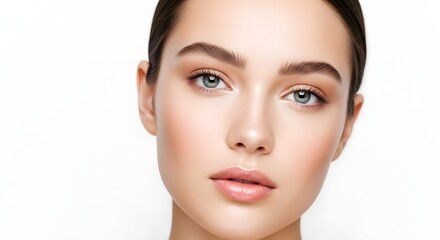 Obraz premium Beauty Portrait of a Young Woman with Perfect Skin and Makeup