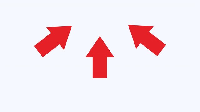 Three arrows pointing in different directions, symbolizing diversity and growth. Ideal for business presentations, infographics, and direction themed designs.